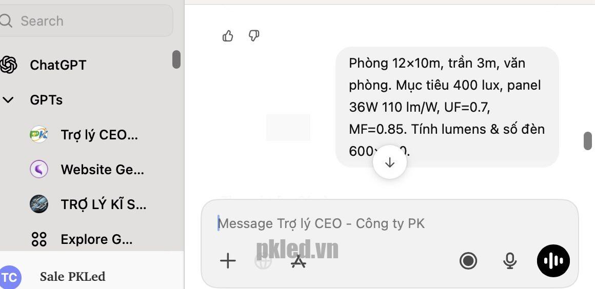 ứng dụng AI cho lắp đặt đèn