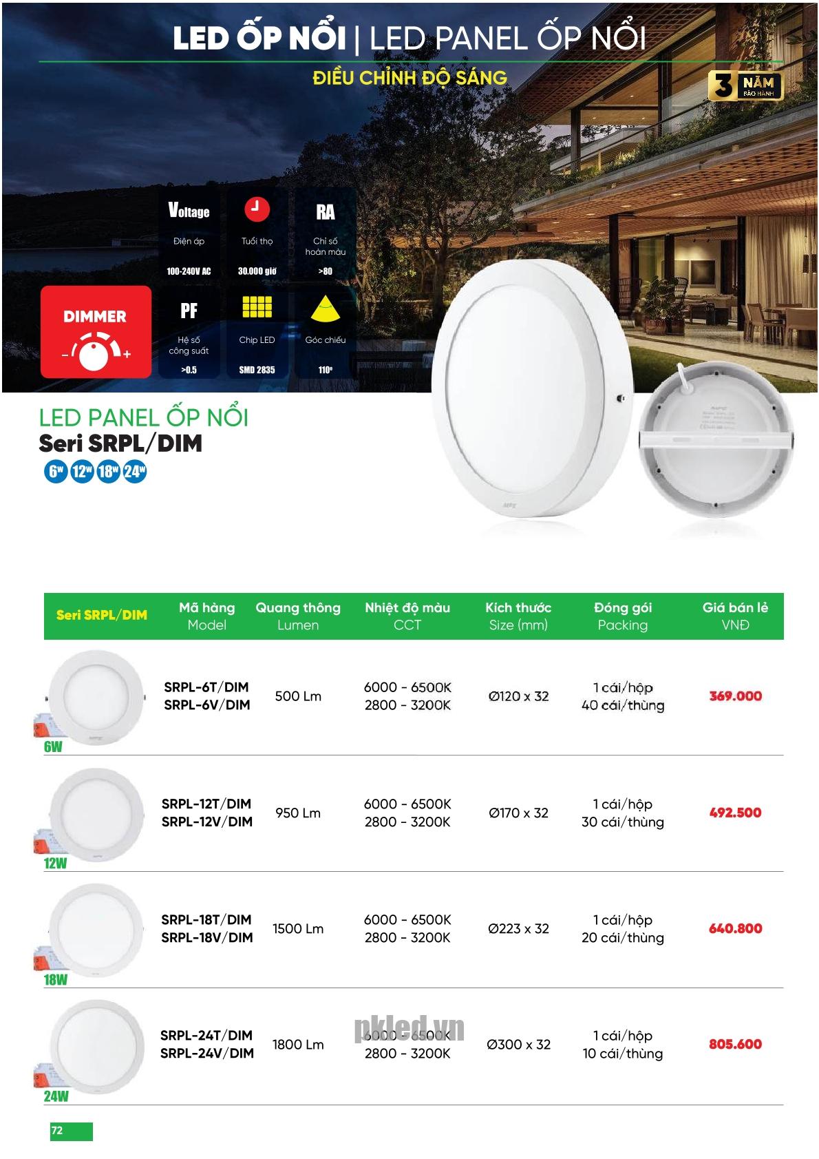 Trang 72 bảng báo giá đèn MPE năm 2025