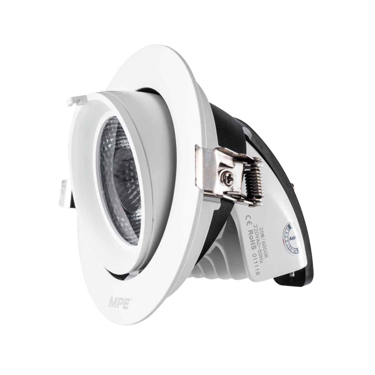 Đèn Downlight âm trần Chiếu điểm, Điều chỉnh hướng sáng 20W ánh sáng trắng DLA-20T MPE
