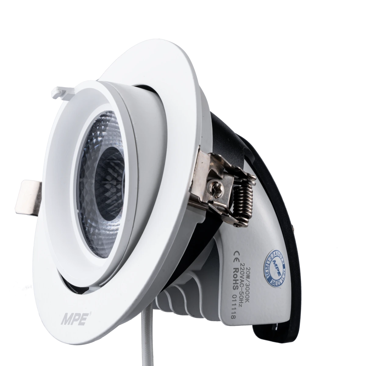 Đèn Downlight âm trần Chiếu điểm, Điều chỉnh hướng sáng 20W ánh sáng vàng DLA-20V MPE