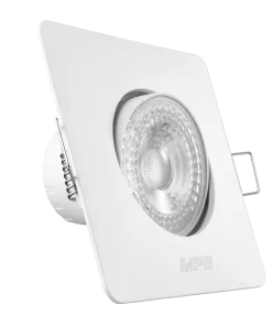 LED Downlight âm trần Chiếu điểm, Điều chỉnh hướng sáng, mặt vuông 3W ánh sáng vàng DLA2S-3V MPE
