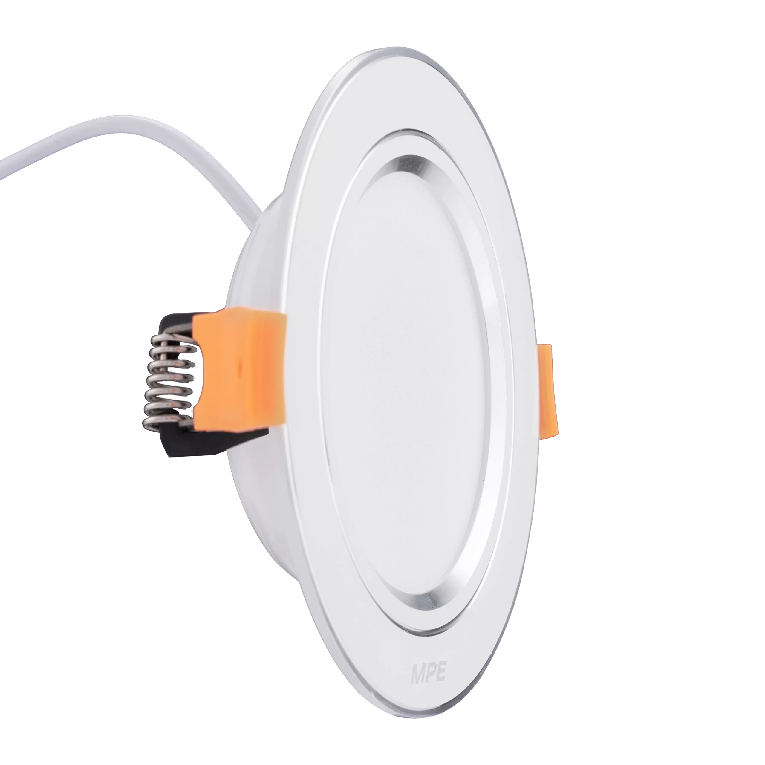 LED Downlight âm trần nhôm, viền bạc 7W ánh sáng vàng DLB-7V MPE