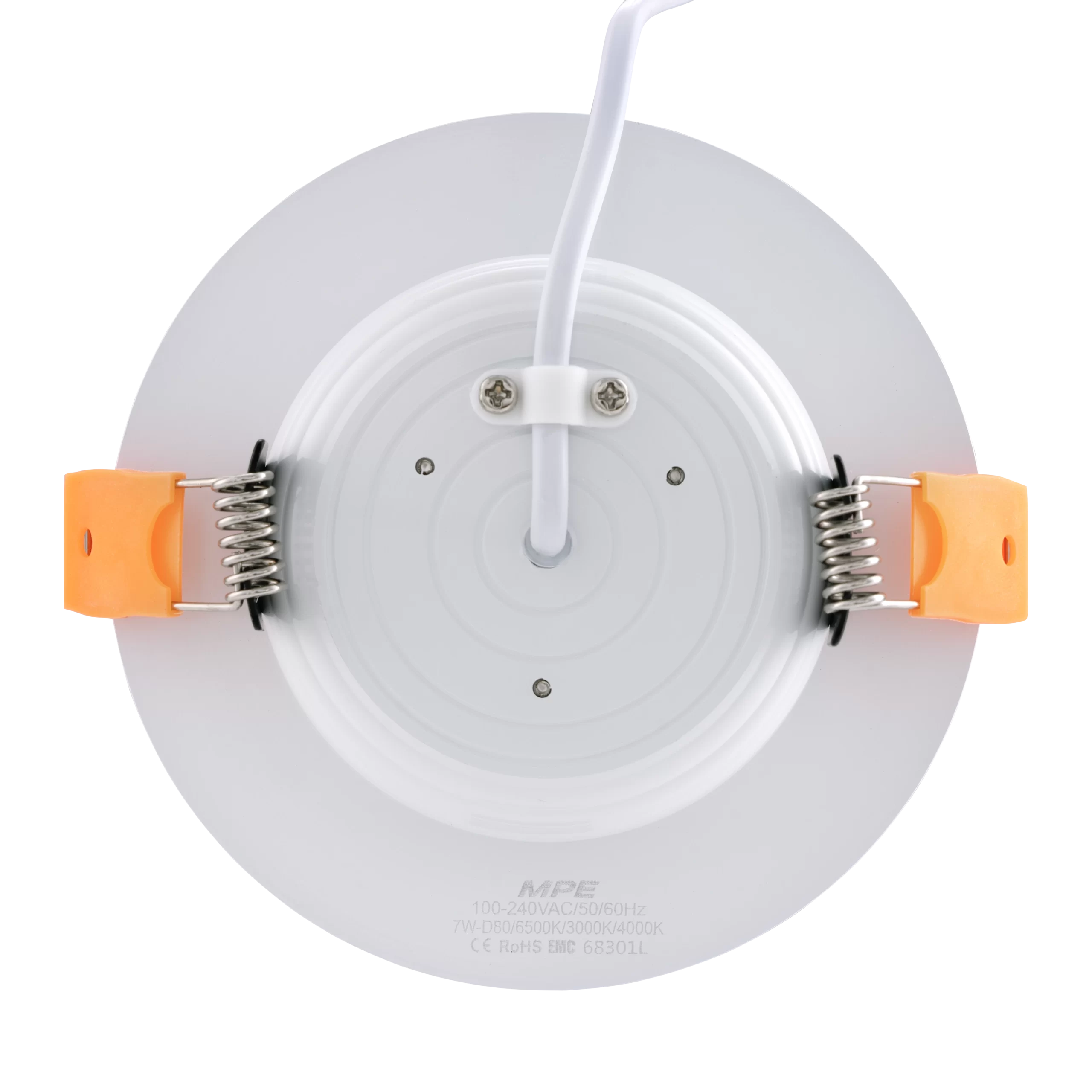 LED Downlight âm trần nhôm, viền bạc 7W ánh sáng vàng DLB-7V MPE