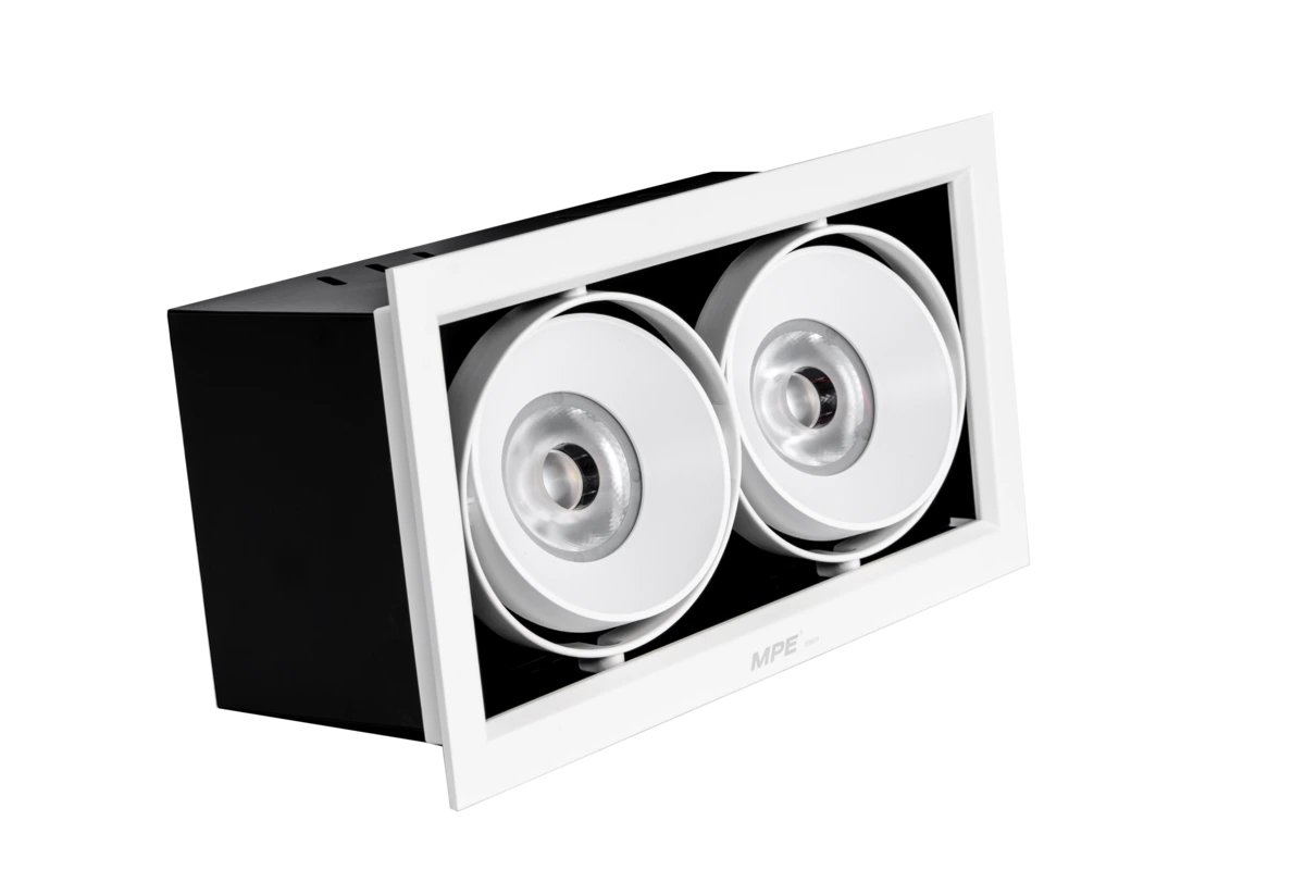 Đèn Downlight âm trần Chiếu điểm 2 đèn 20W ánh sáng vàng DLS-220V MPE