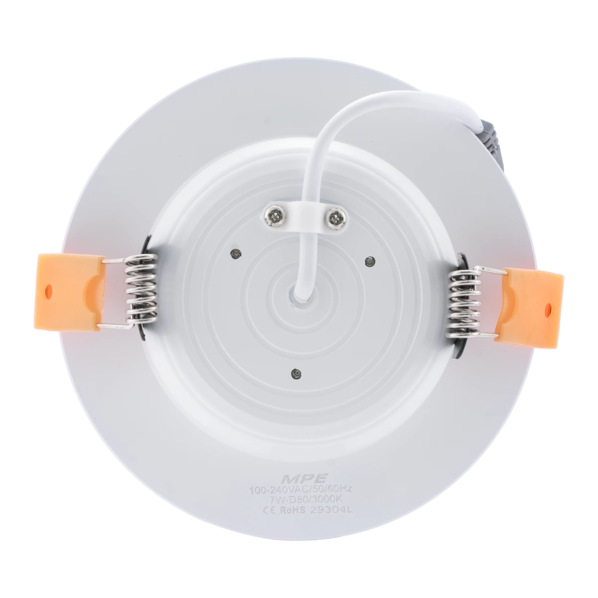 LED Downlight âm trần nhôm, viền trắng 7W ánh sáng vàng DLT-7V MPE
