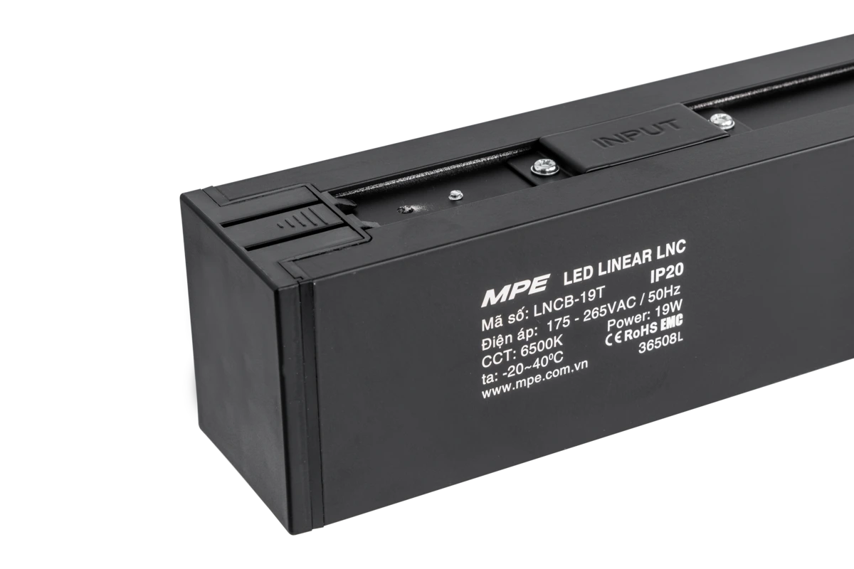 LED thanh điểm nối có đèn thân đen 19W ánh sáng trắng LNCB-19T MPE