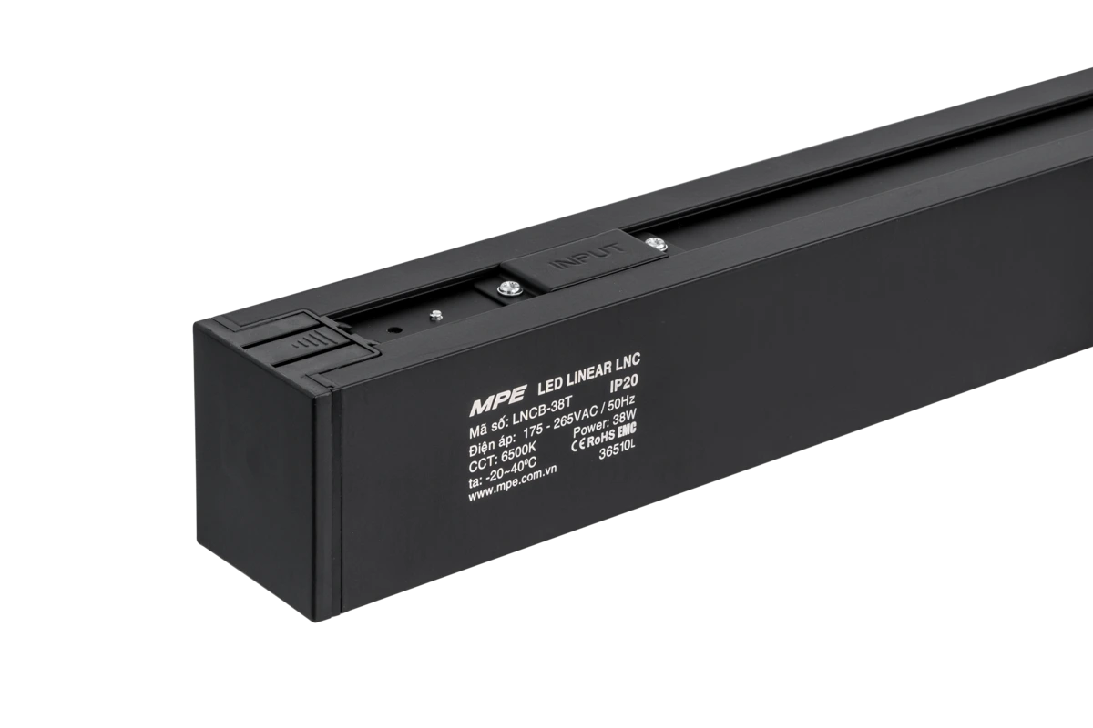 LED thanh điểm nối có đèn thân đen 38W ánh sáng trắng LNCB-38T MPE