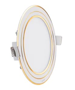 LED Panel âm trần nhôm viền vàng mặt tròn 12W phi nhỏ ánh sáng trắng RPL-12ST/G MPE