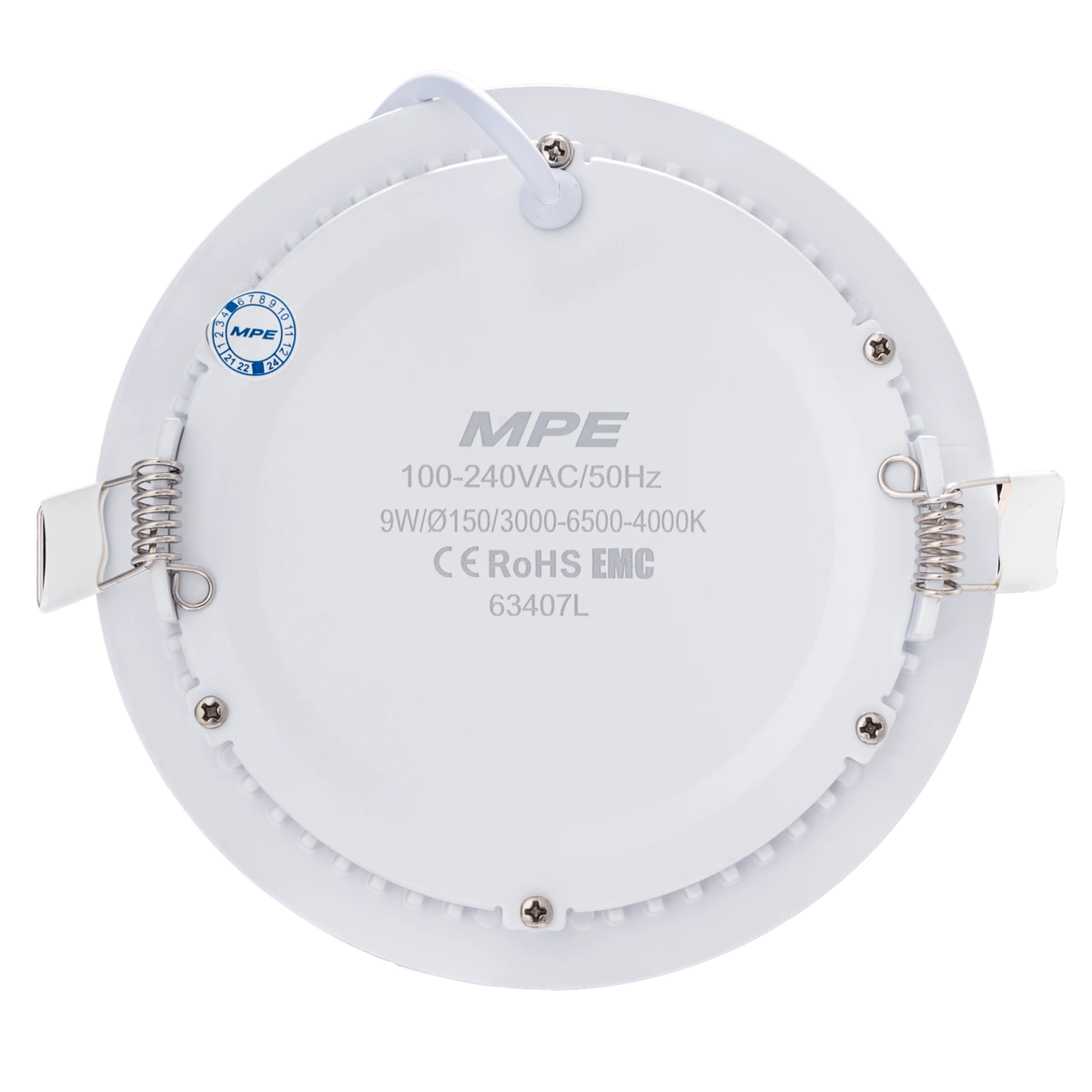 LED Panel âm trần nhôm viền bạc mặt tròn 9W - 3 chế độ màu RPL-9/3C/S MPE