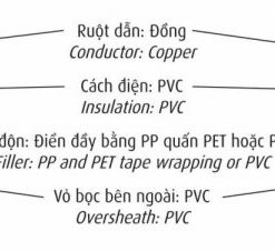 Cấu trúc lõi dây Cadivi mã CVV 0.6/1kV