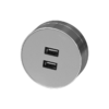 Bộ ổ cắm cao cấp aluminum acrylic 2 cổng USB màu trắng M1B642