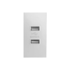 Ổ cắm 2 USB Saturn K size M màu trắng Duhal S1B002
