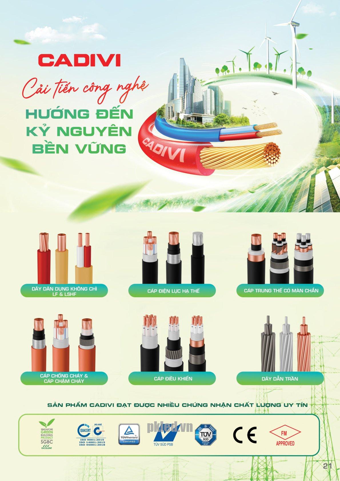 Trang 21- Bảng giá đây điện Cadivi áp dụng từ 6/4/2026