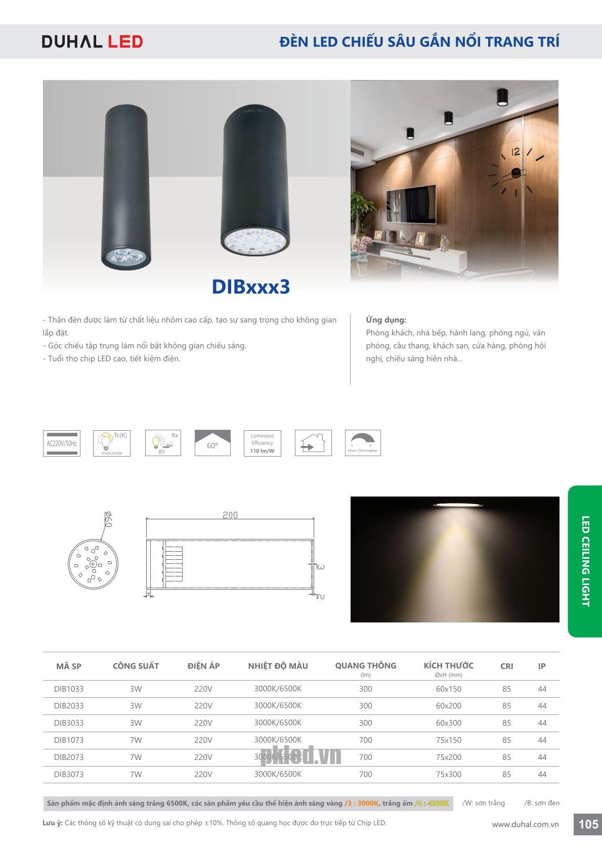 Trang 105- Tài liệu kỹ thuật đèn led Duhal series DIBxxx3