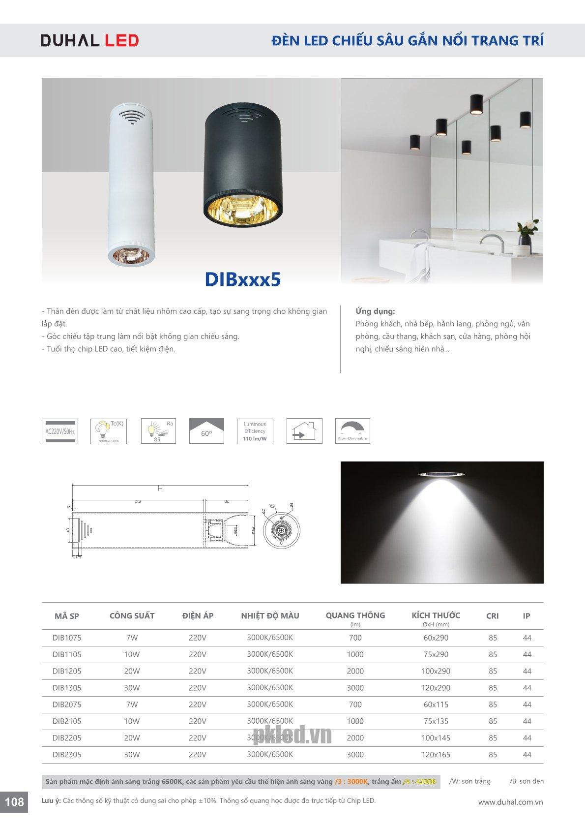 Trang 108- Tài liệu kỹ thuật đèn led Duhal series DIBxxx5