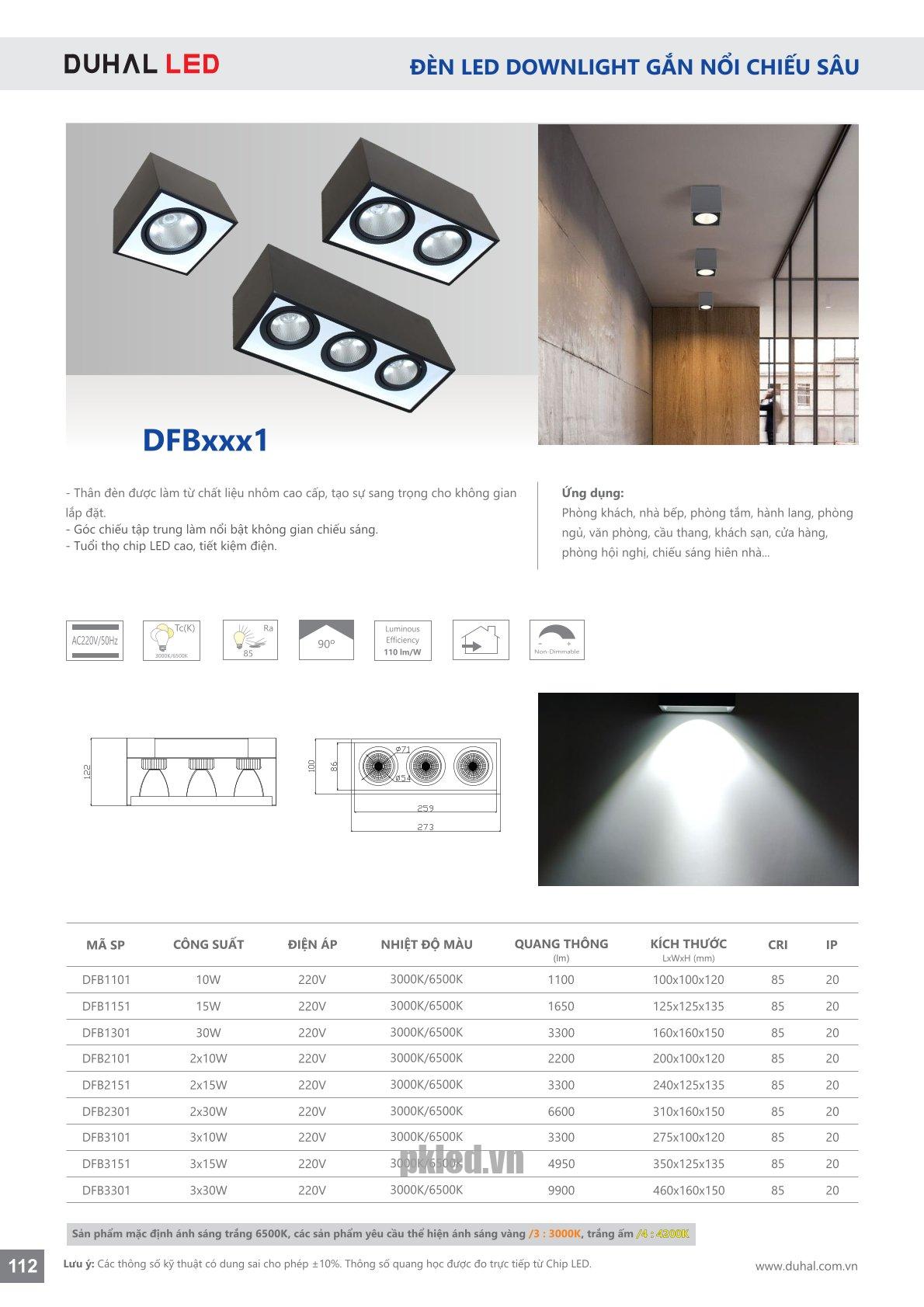 Trang 112- Tài liệu kỹ thuật đèn led Duhal series DFBxxx1