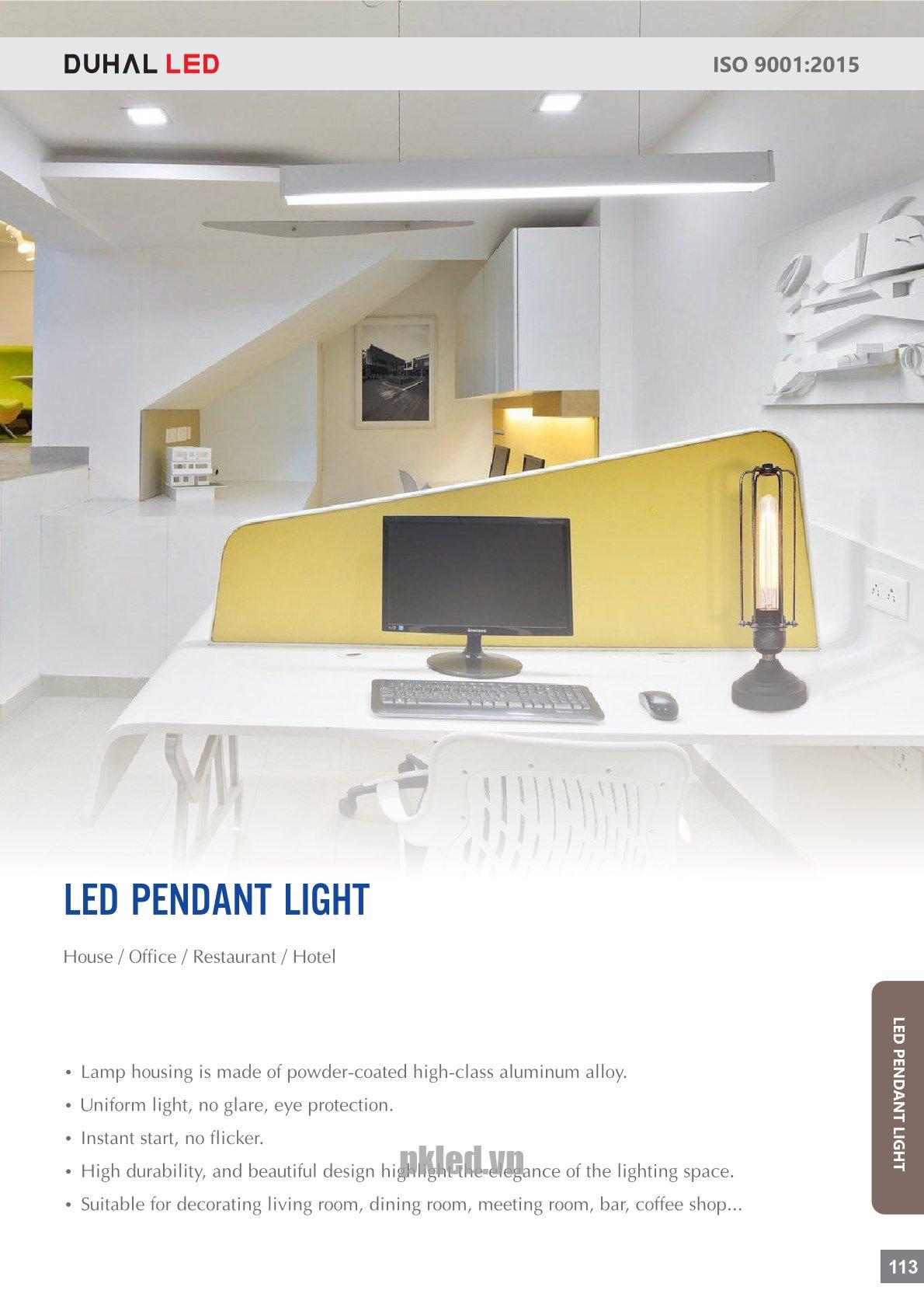 Trang 113- Tài liệu kỹ thuật đèn led Duhal series treo thả