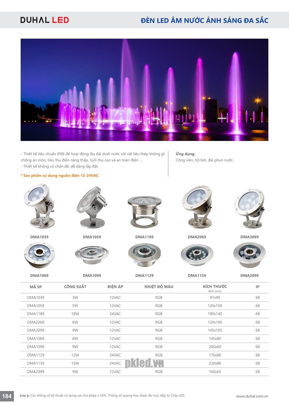 Trang 184- Tài liệu kỹ thuật đèn led Duhal series DMA