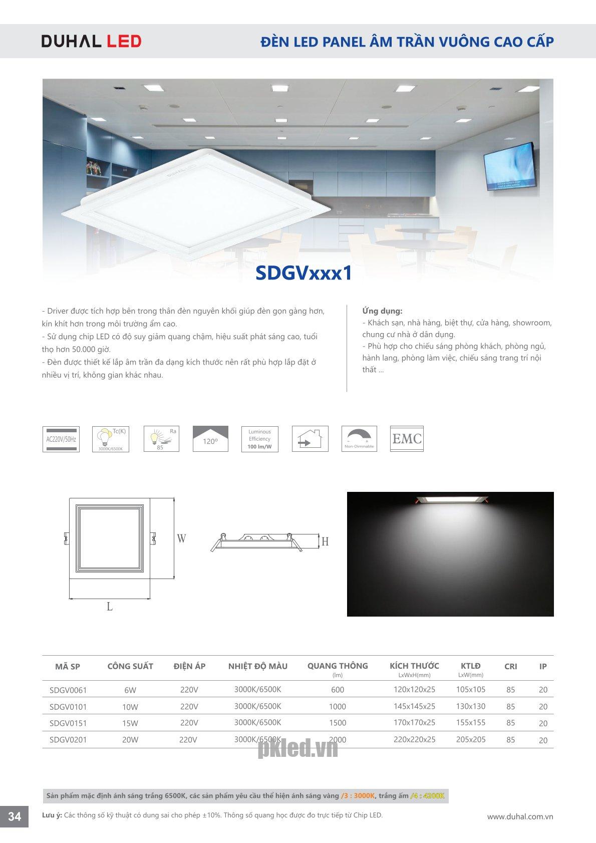 Trang 34- Tài liệu kỹ thuật đèn led Duhal series SDGVxxx1