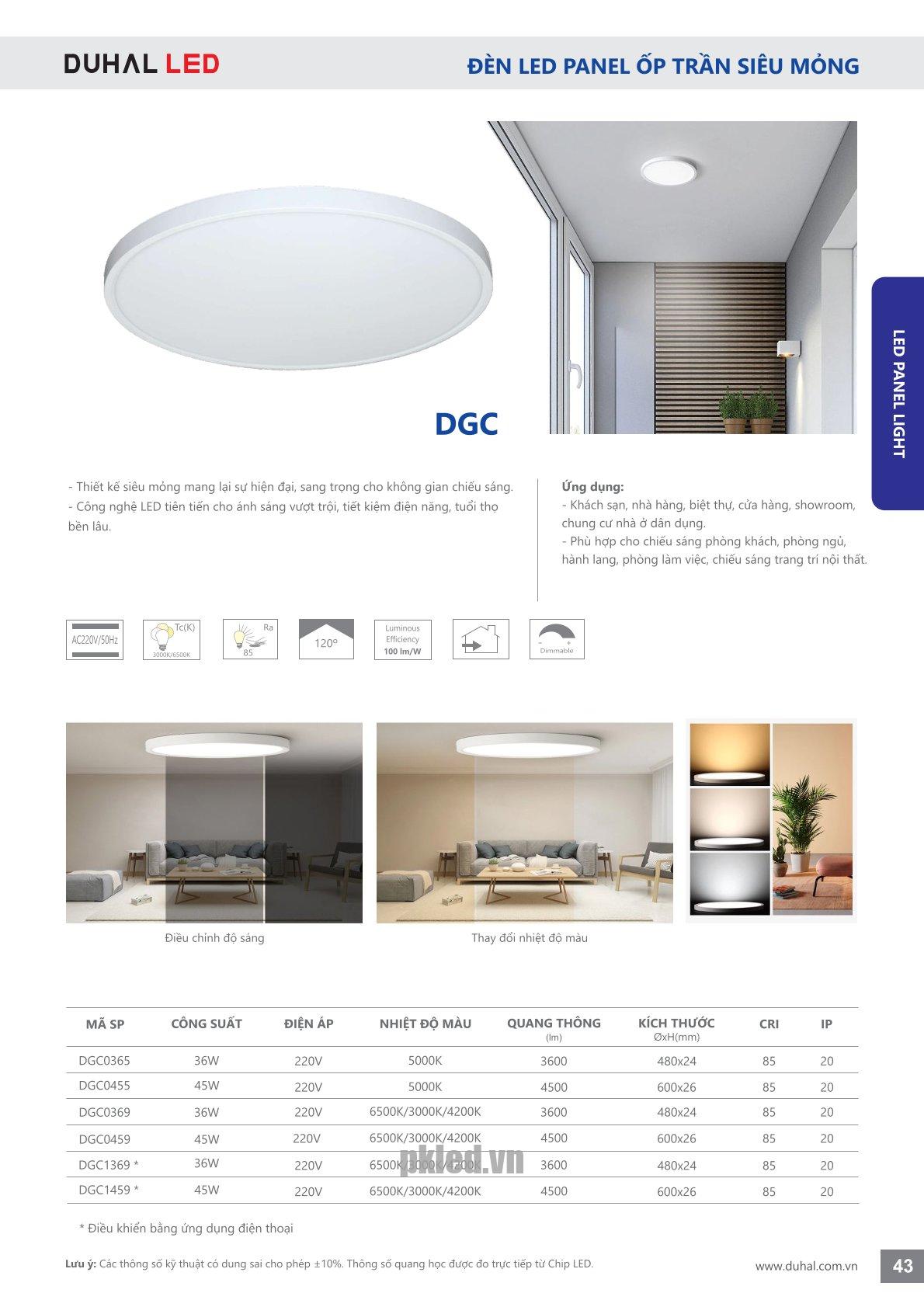 Trang 43- Tài liệu kỹ thuật đèn led Duhal series DGC