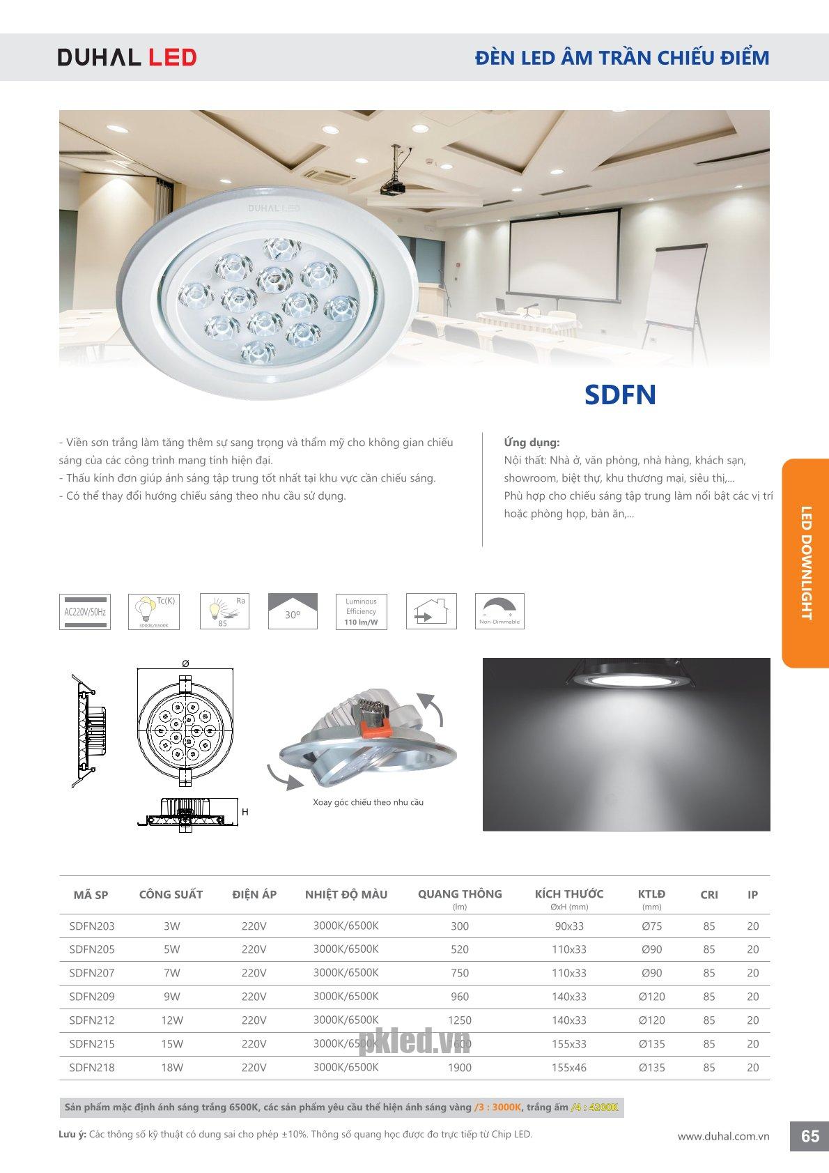 Trang 65- Tài liệu kỹ thuật đèn led Duhal series SDFN