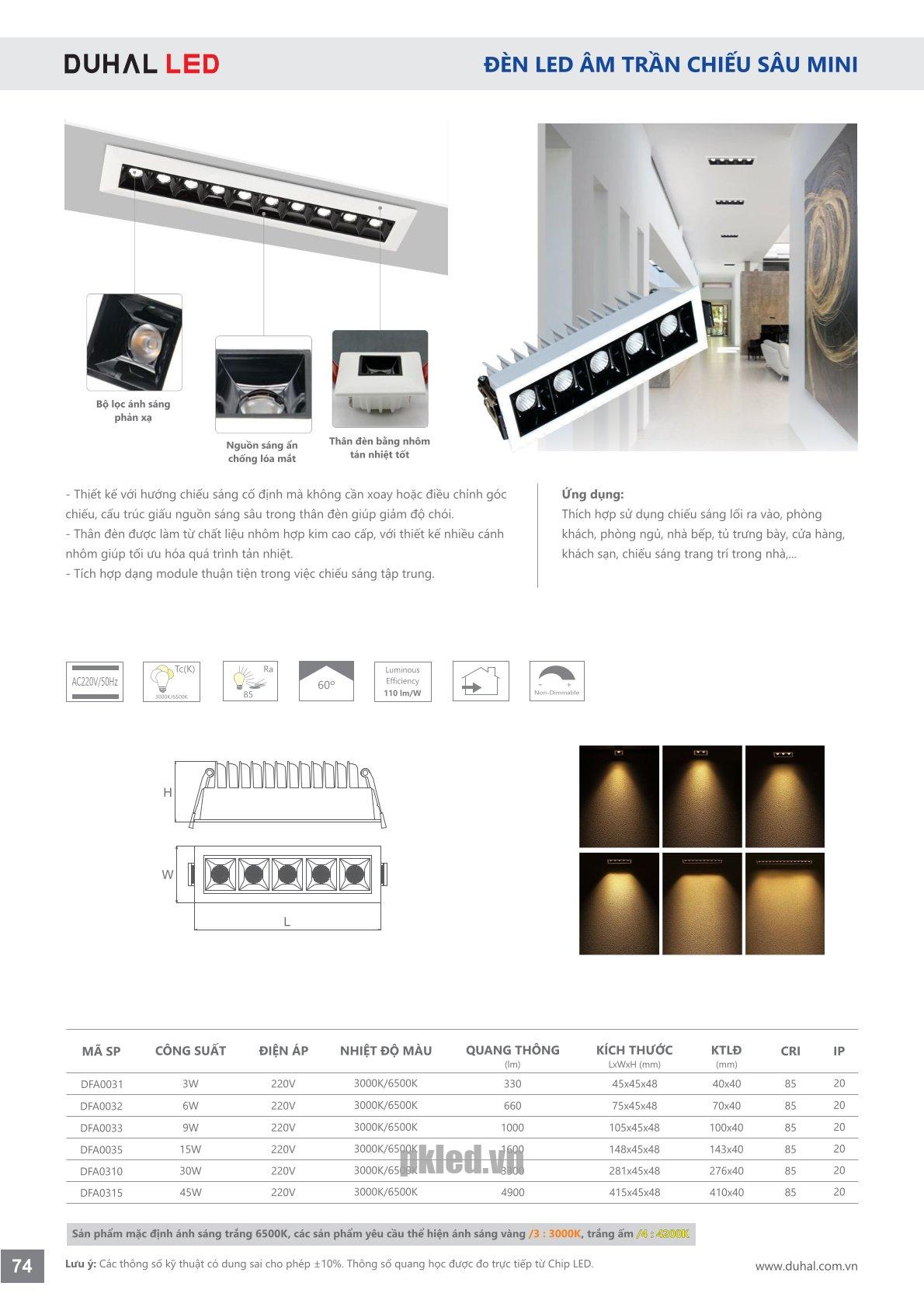 Trang 74- Tài liệu kỹ thuật đèn led Duhal series DFA